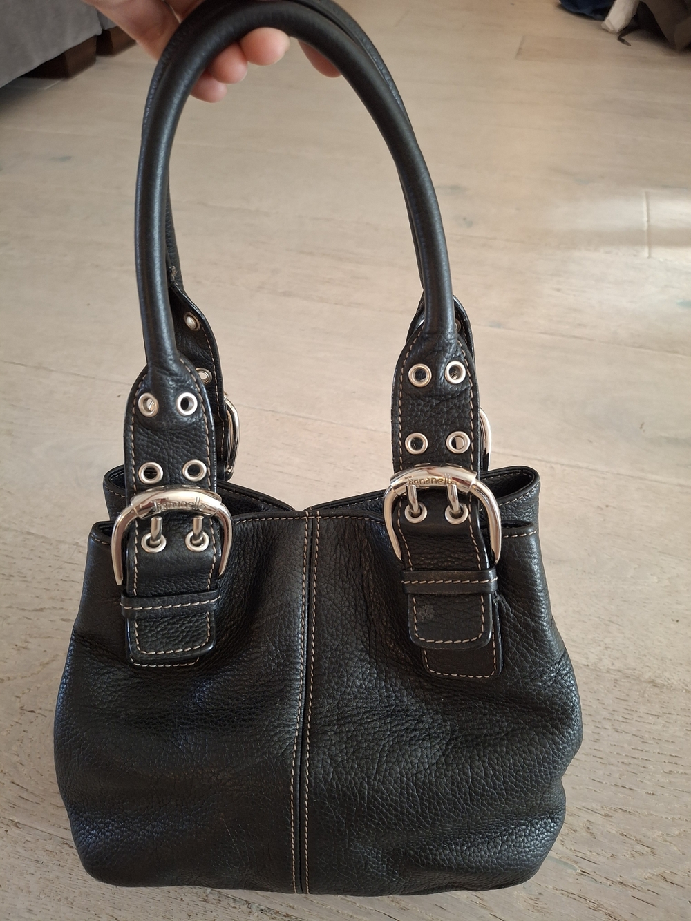 Y2K Tignanello Black Leather Bag